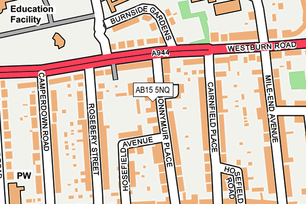 AB15 5NQ map - OS OpenMap – Local (Ordnance Survey)