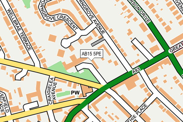 AB15 5PE map - OS OpenMap – Local (Ordnance Survey)