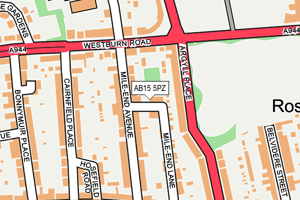 AB15 5PZ map - OS OpenMap – Local (Ordnance Survey)