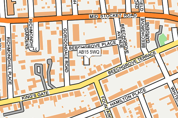 AB15 5WQ map - OS OpenMap – Local (Ordnance Survey)