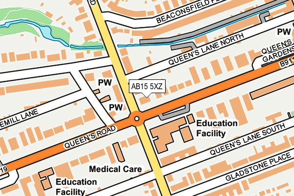 AB15 5XZ map - OS OpenMap – Local (Ordnance Survey)
