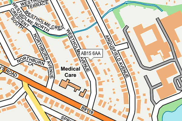 AB15 6AA map - OS OpenMap – Local (Ordnance Survey)