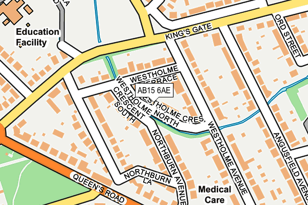 AB15 6AE map - OS OpenMap – Local (Ordnance Survey)