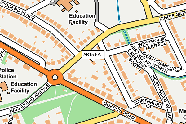 AB15 6AJ map - OS OpenMap – Local (Ordnance Survey)