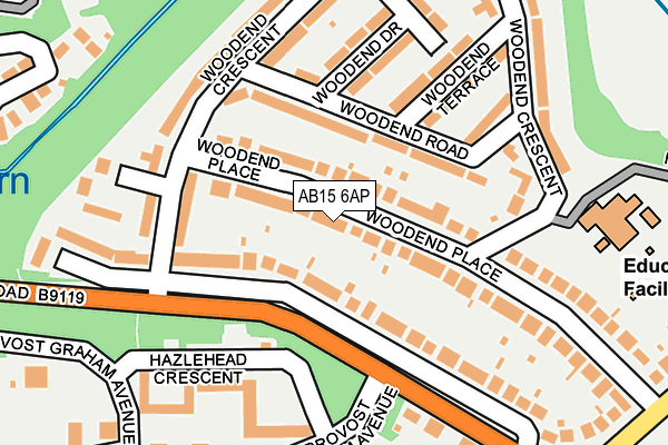 AB15 6AP map - OS OpenMap – Local (Ordnance Survey)