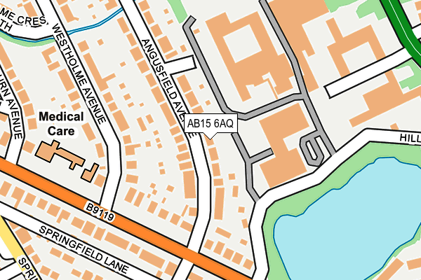 AB15 6AQ map - OS OpenMap – Local (Ordnance Survey)