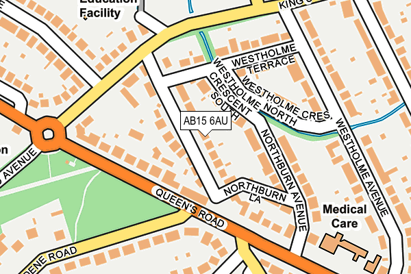 AB15 6AU map - OS OpenMap – Local (Ordnance Survey)