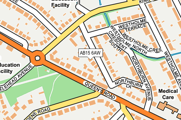 AB15 6AW map - OS OpenMap – Local (Ordnance Survey)