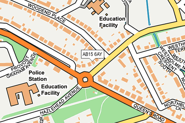 AB15 6AY map - OS OpenMap – Local (Ordnance Survey)
