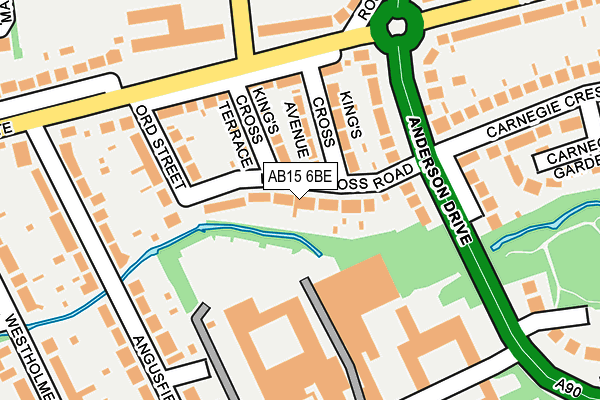 AB15 6BE map - OS OpenMap – Local (Ordnance Survey)