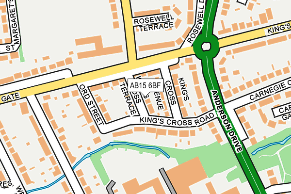 AB15 6BF map - OS OpenMap – Local (Ordnance Survey)