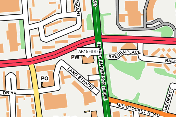 AB15 6DD map - OS OpenMap – Local (Ordnance Survey)