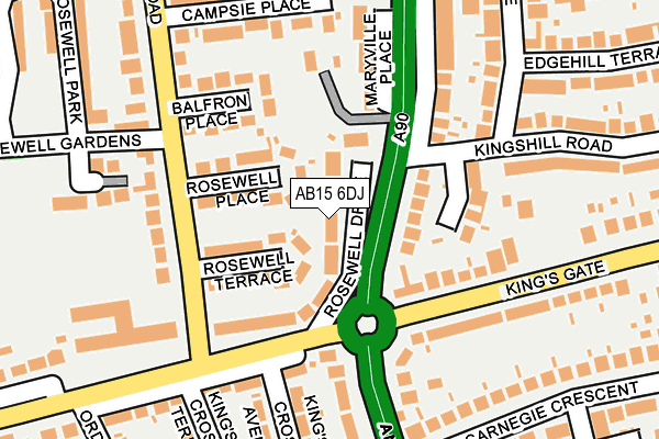 AB15 6DJ map - OS OpenMap – Local (Ordnance Survey)
