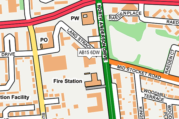 AB15 6DW map - OS OpenMap – Local (Ordnance Survey)