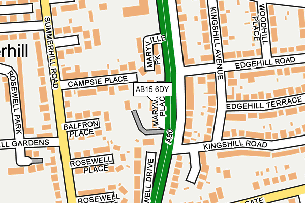 AB15 6DY map - OS OpenMap – Local (Ordnance Survey)