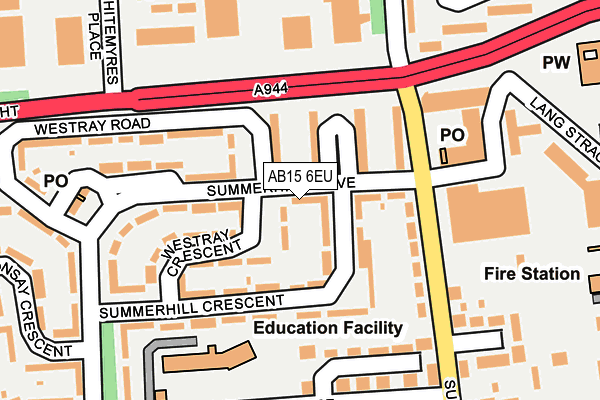 AB15 6EU map - OS OpenMap – Local (Ordnance Survey)