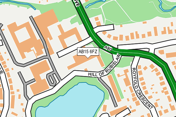 AB15 6FZ map - OS OpenMap – Local (Ordnance Survey)