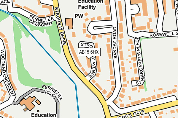 AB15 6HX map - OS OpenMap – Local (Ordnance Survey)