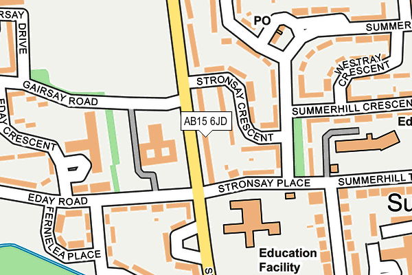 AB15 6JD map - OS OpenMap – Local (Ordnance Survey)