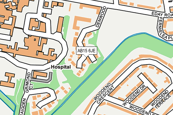 AB15 6JE map - OS OpenMap – Local (Ordnance Survey)