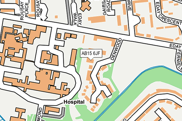 AB15 6JF map - OS OpenMap – Local (Ordnance Survey)