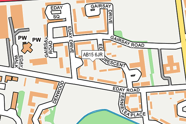 AB15 6JR map - OS OpenMap – Local (Ordnance Survey)