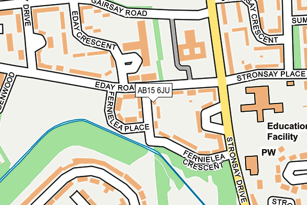 AB15 6JU map - OS OpenMap – Local (Ordnance Survey)