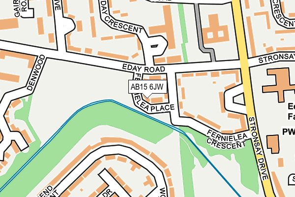 AB15 6JW map - OS OpenMap – Local (Ordnance Survey)