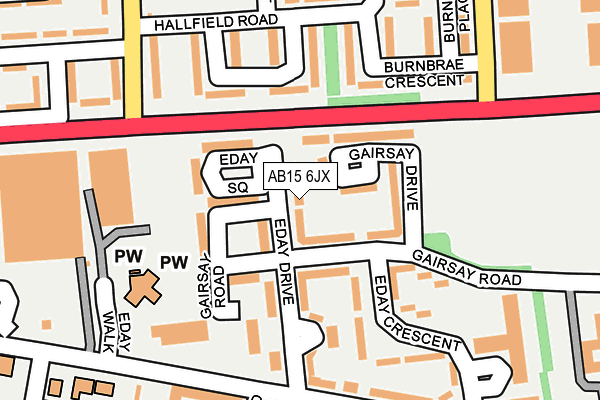 AB15 6JX map - OS OpenMap – Local (Ordnance Survey)