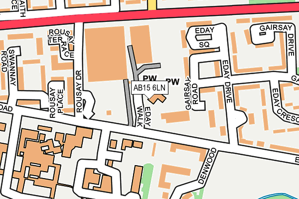 AB15 6LN map - OS OpenMap – Local (Ordnance Survey)