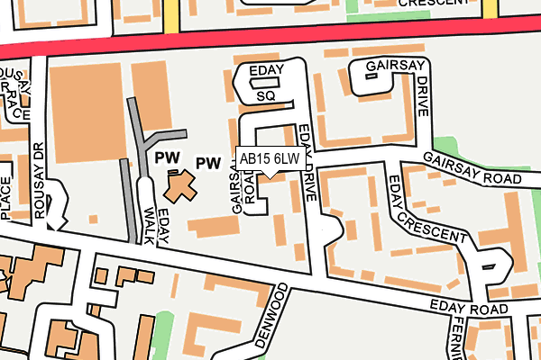 AB15 6LW map - OS OpenMap – Local (Ordnance Survey)
