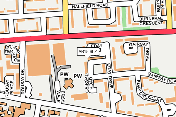 AB15 6LZ map - OS OpenMap – Local (Ordnance Survey)