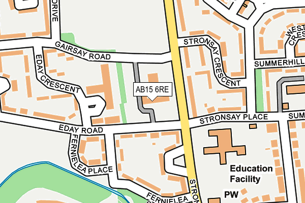 AB15 6RE map - OS OpenMap – Local (Ordnance Survey)