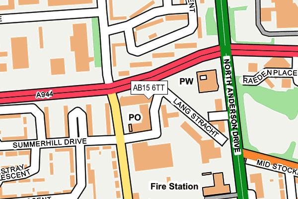 AB15 6TT map - OS OpenMap – Local (Ordnance Survey)