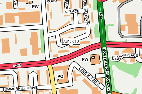 AB15 6TU map - OS OpenMap – Local (Ordnance Survey)