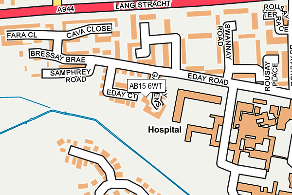 AB15 6WT map - OS OpenMap – Local (Ordnance Survey)