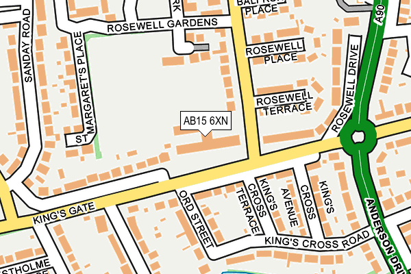 AB15 6XN map - OS OpenMap – Local (Ordnance Survey)
