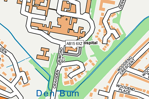 AB15 6XZ map - OS OpenMap – Local (Ordnance Survey)
