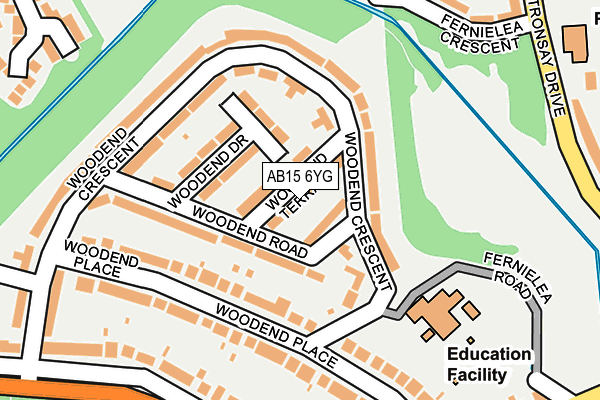 AB15 6YG map - OS OpenMap – Local (Ordnance Survey)