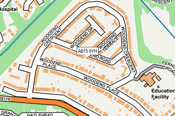 AB15 6YH map - OS OpenMap – Local (Ordnance Survey)