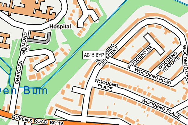 AB15 6YP map - OS OpenMap – Local (Ordnance Survey)