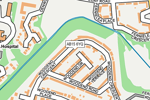 AB15 6YQ map - OS OpenMap – Local (Ordnance Survey)