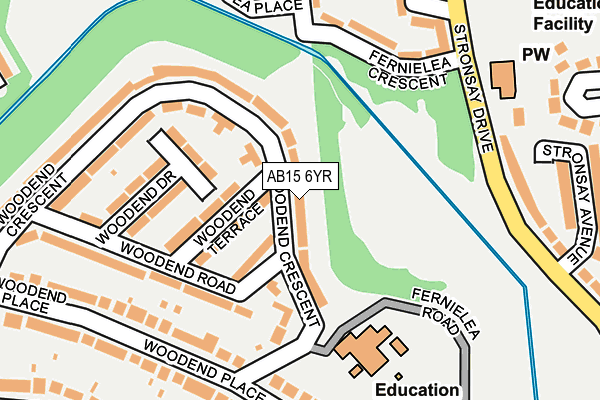AB15 6YR map - OS OpenMap – Local (Ordnance Survey)