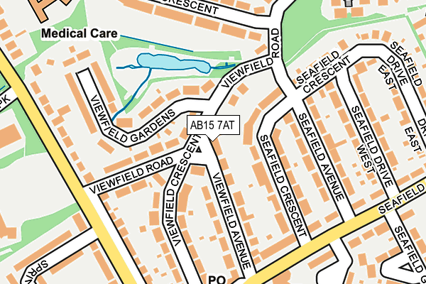 AB15 7AT map - OS OpenMap – Local (Ordnance Survey)