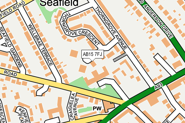 AB15 7FJ map - OS OpenMap – Local (Ordnance Survey)