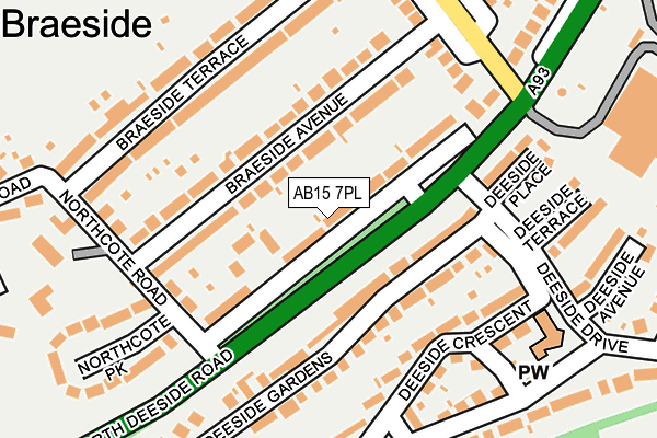 AB15 7PL map - OS OpenMap – Local (Ordnance Survey)