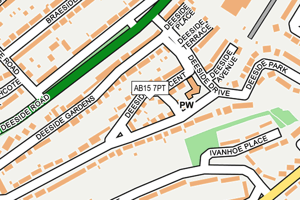 AB15 7PT map - OS OpenMap – Local (Ordnance Survey)