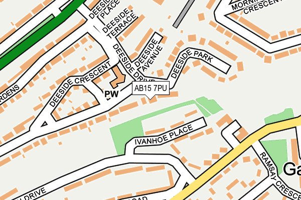 AB15 7PU map - OS OpenMap – Local (Ordnance Survey)