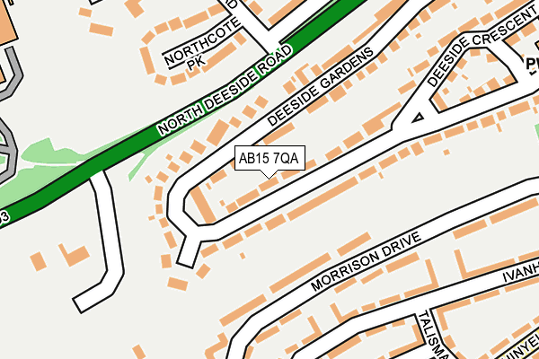 AB15 7QA map - OS OpenMap – Local (Ordnance Survey)