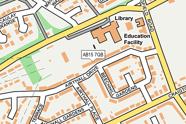 AB15 7QB map - OS OpenMap – Local (Ordnance Survey)